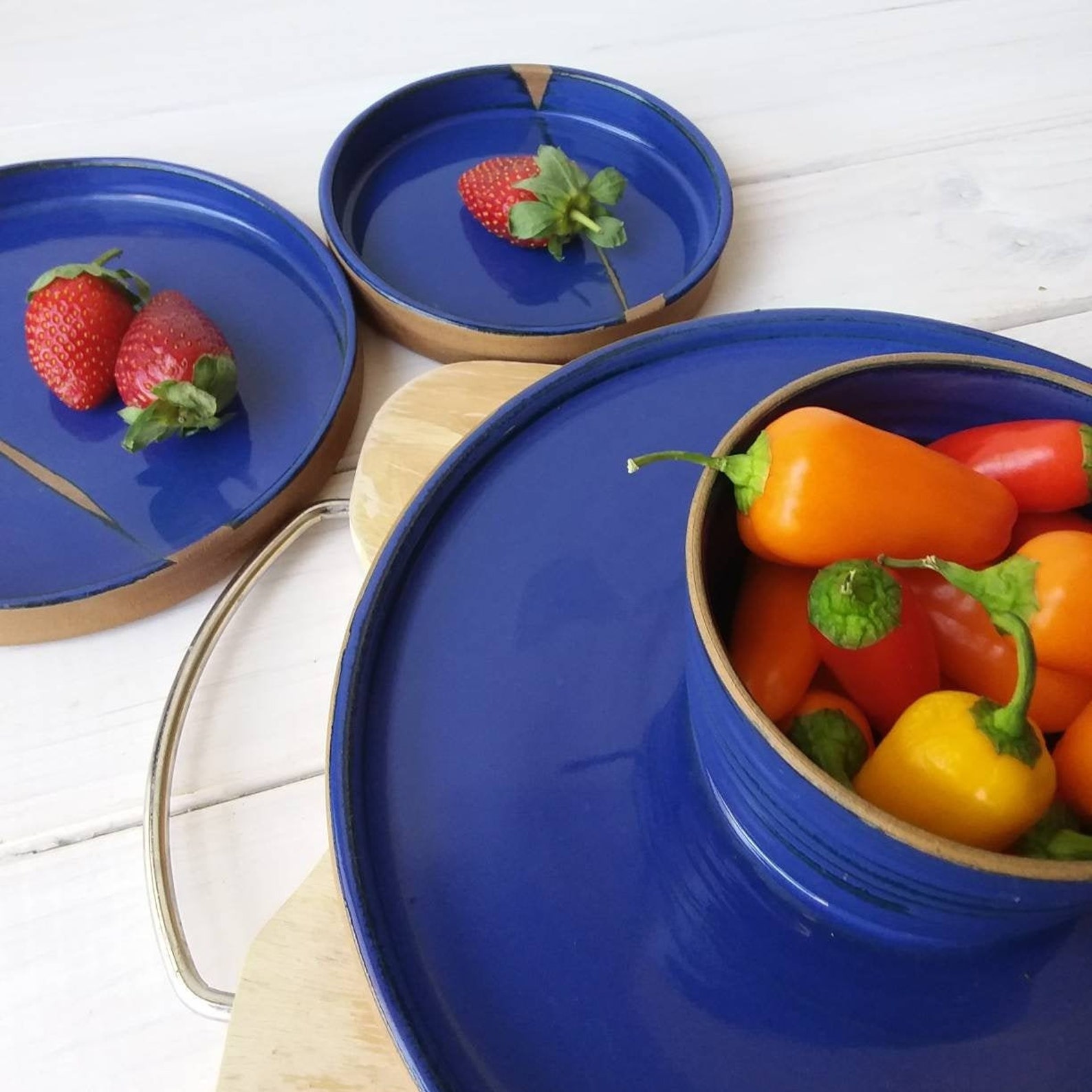 Ceramic Chip and Dip Bowl Dip and Snack Dish Brown Snack Etsy