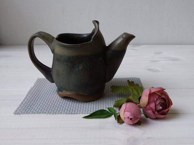 Céramique Jug, Théière en Céramique, Pot de Café Pichet Théière Céramique Vert Foncé, Verte Olive, P