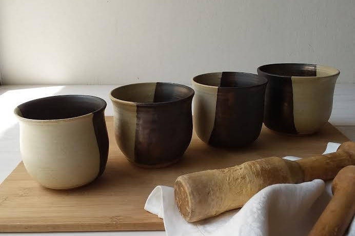 Bol en Faïence Couleur Bronze, Bol Céramique, Cerise, Berry, Petite Poterie Bol, Céramique Beige, No