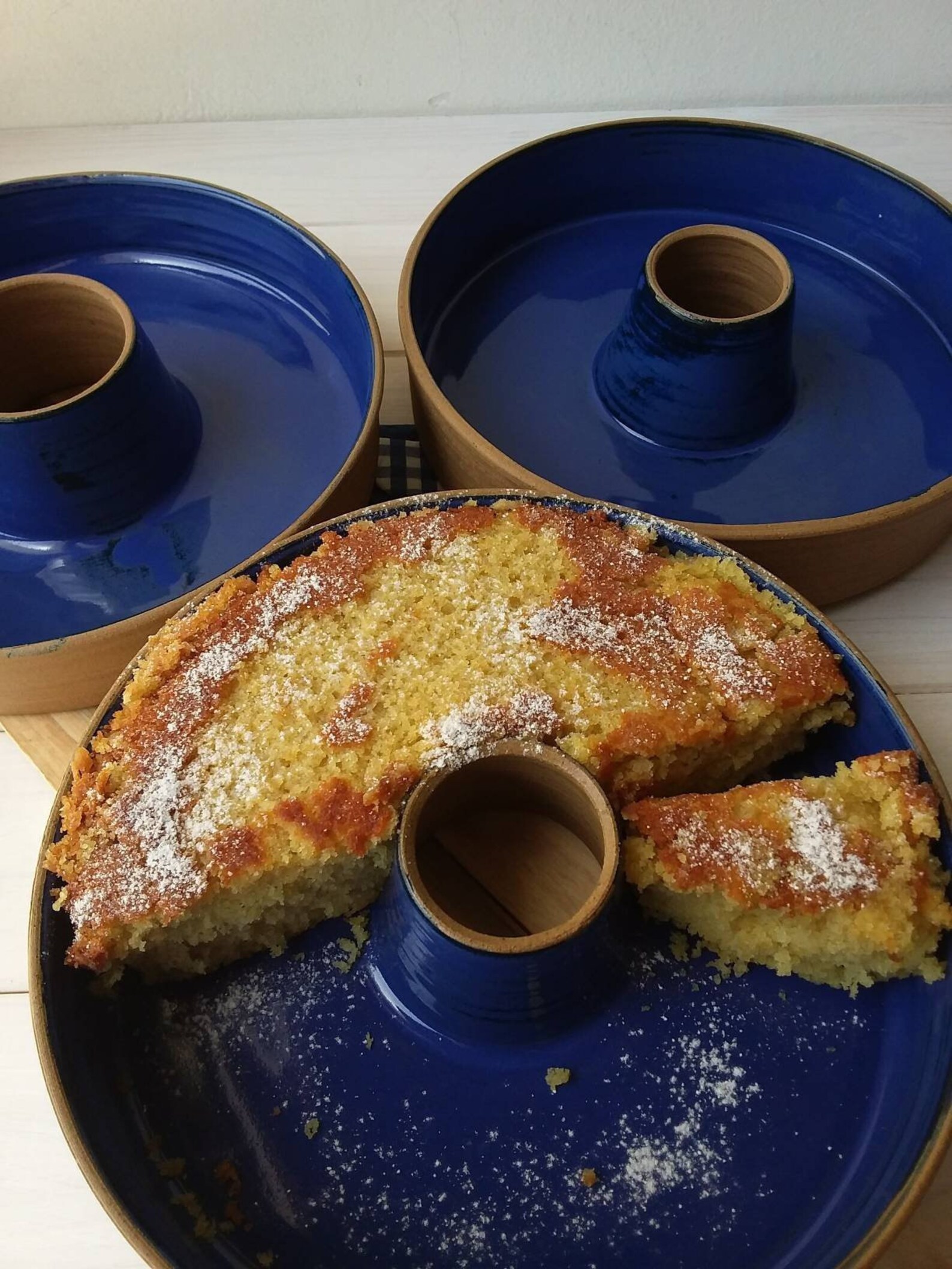 Ceramic Baking Dish Ceramic Cake Pan Pottery Cake Pan Blue Etsy