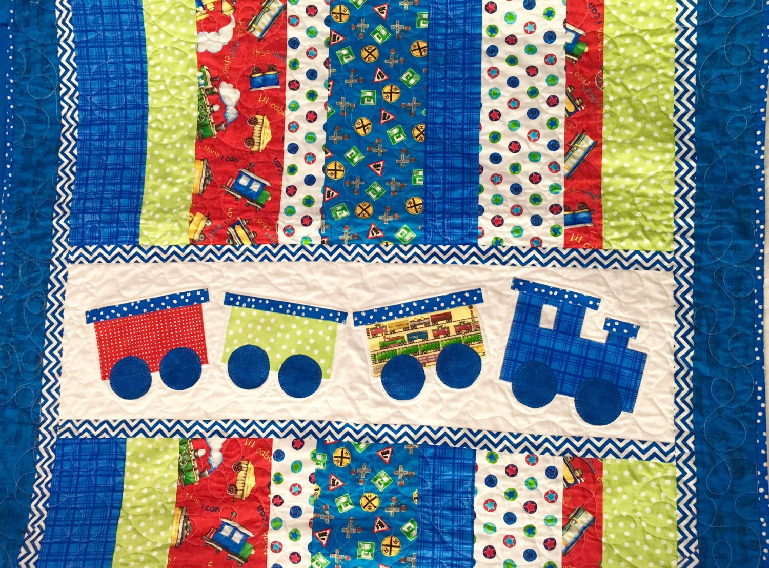 Train Quilt with Custom Name Option for Baby or Child Etsy