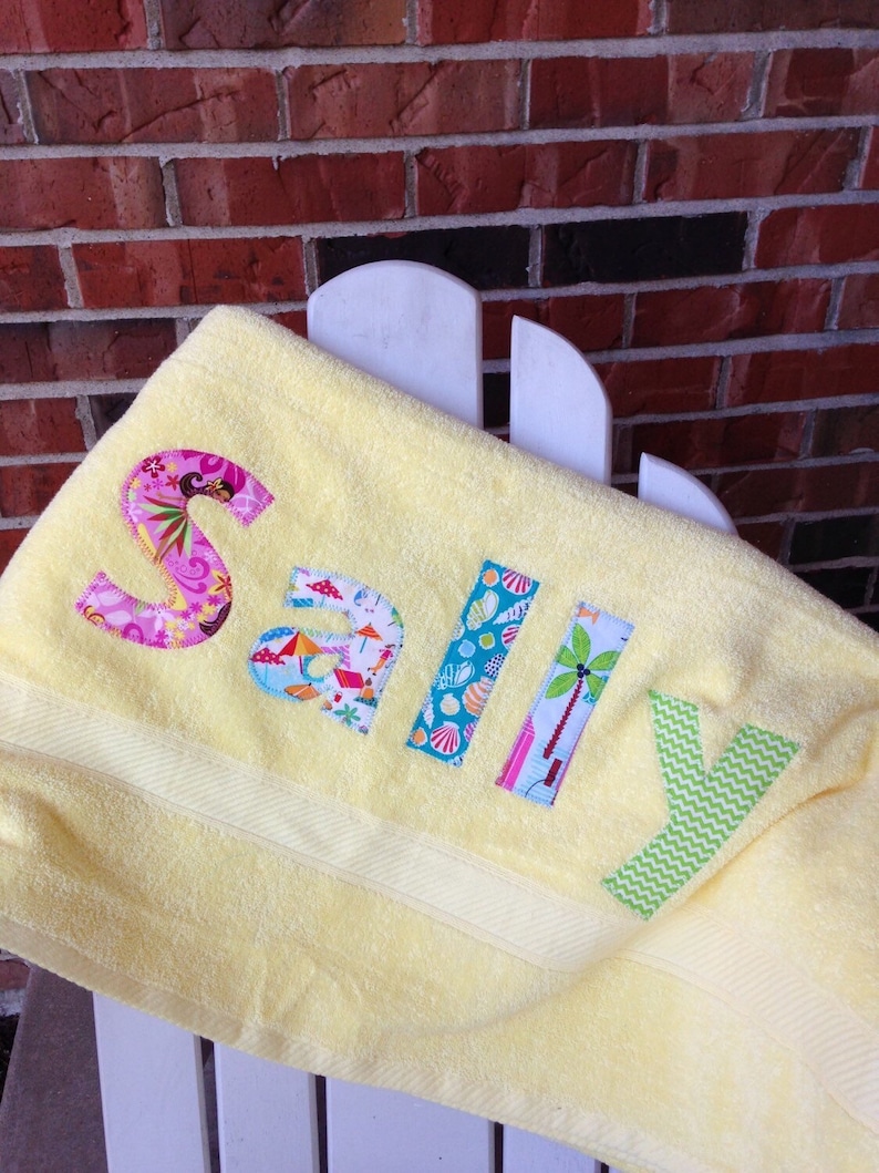 Beach Towels Personalized With Colorful Name or Text or Your Etsy