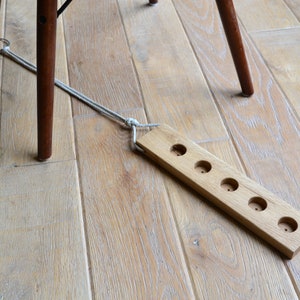 Handmade Cello Endpin Anchor, Made from Oak, with Hemp Cord and Metal Ring