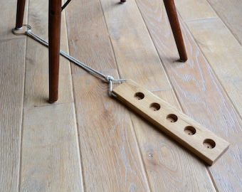 Cello-Stachelanker aus Eichenholz mit Hanfschnur und Metallring