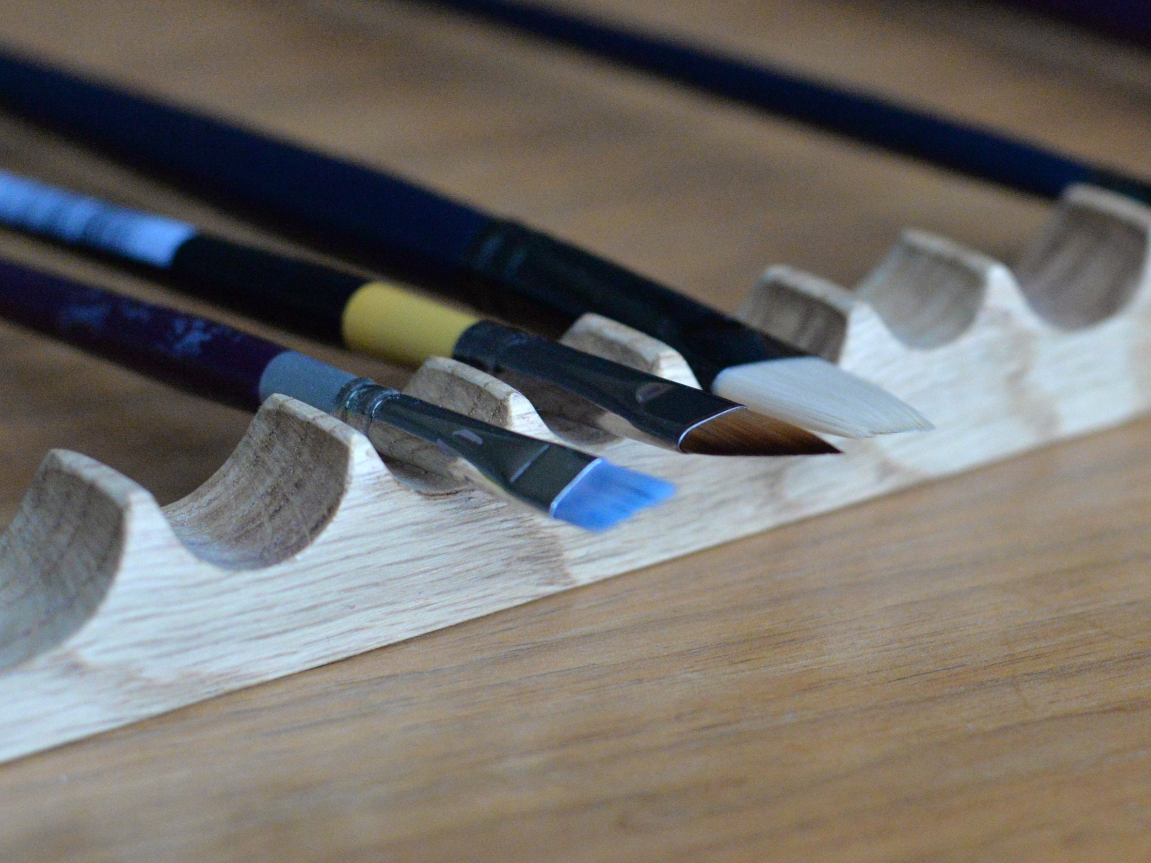 Paint Brush Rest for Artists Made From Oak - Etsy