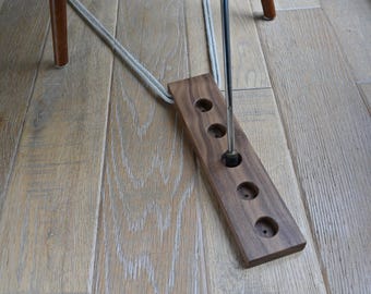 Cello Endpin Anchor, Made from Walnut, with Hemp Cord and Metal Rings
