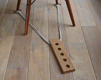 Handmade Cello Endpin Anchor, Made from Oak, with Hemp Cord and Metal Rings