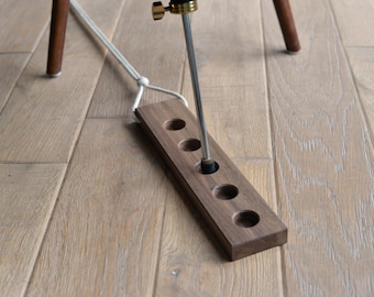 Cello Endpin Anchor, Made from Walnut, with Hemp Cord and Metal Ring