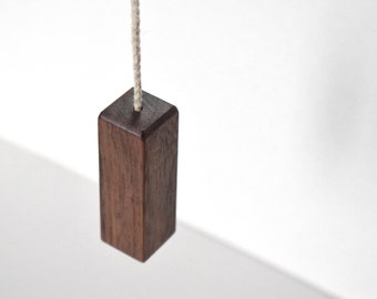 Wooden Light Pull, made from Walnut, with Organic Hemp Cord