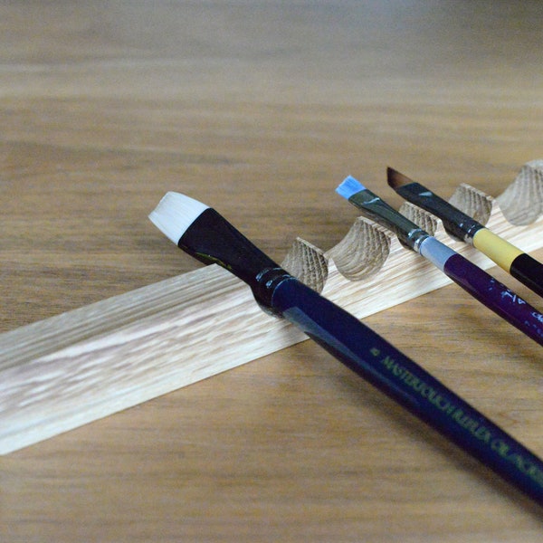Paint Brush Rest for Artists made from Oak