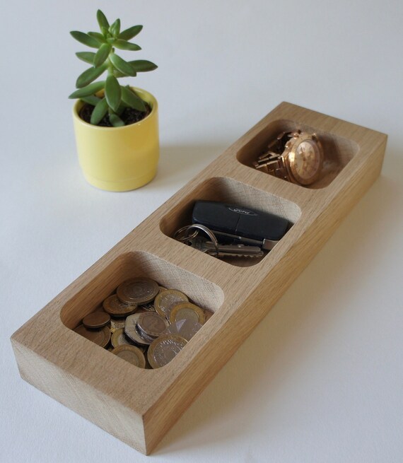 Solid Oak Desk Tidy Wooden Desk Organiser Gift Jewellery Etsy