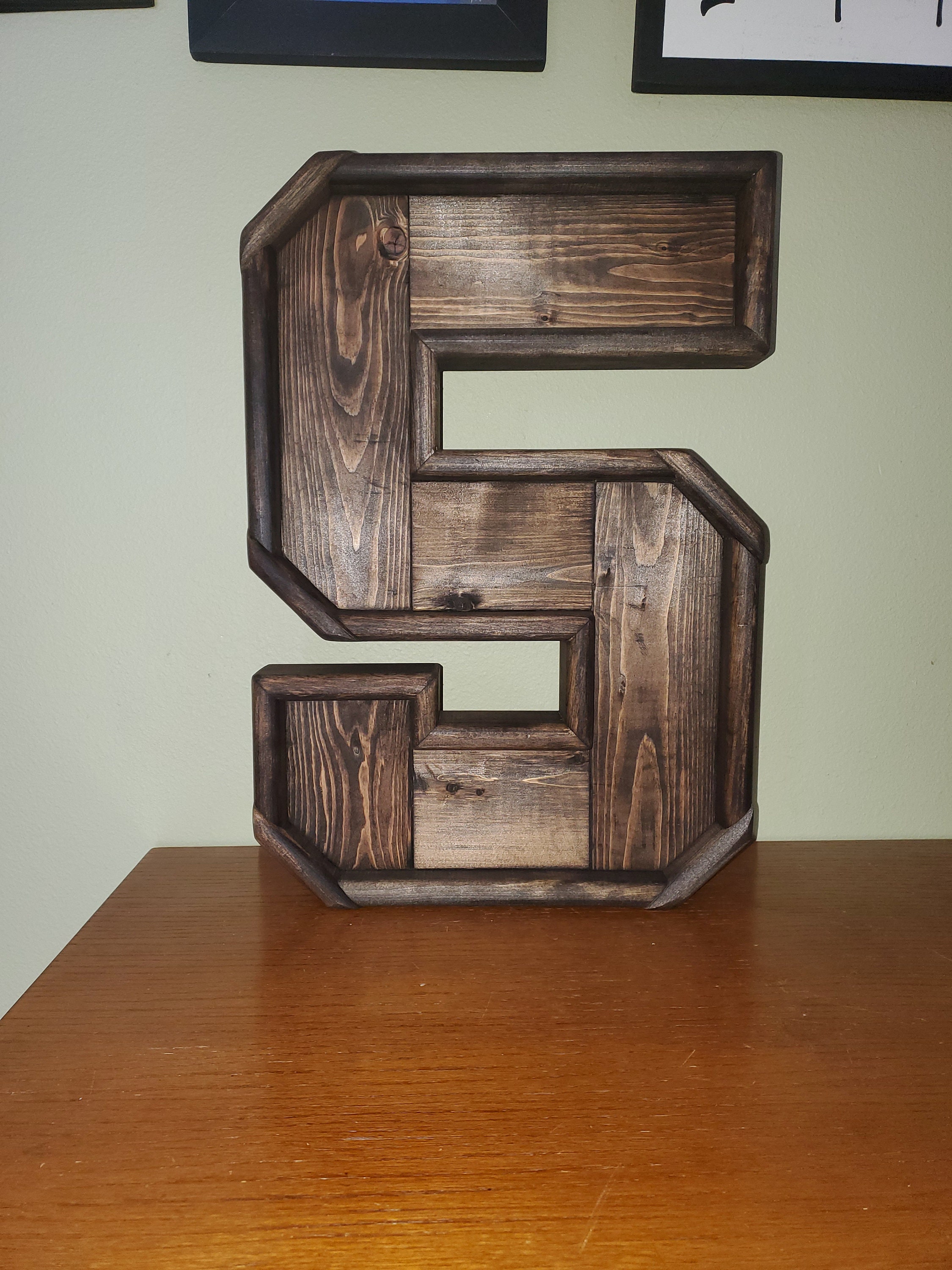 Grandes lettres en bois rustique 3D grandes initiales en | Etsy