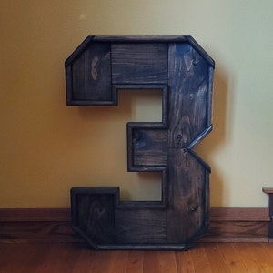 Letras grandes de madera de 30 pulgadas, rústicas en 3D, iniciales de metal gruesas y gruesas, teñidas o sin terminar para bodas o decoración del hogar, letras y números