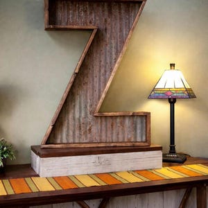 Letras grandes de metal, rústicas en 3D, iniciales gruesas de metal, teñidas o sin terminar para bodas o decoración del hogar, letras y números.