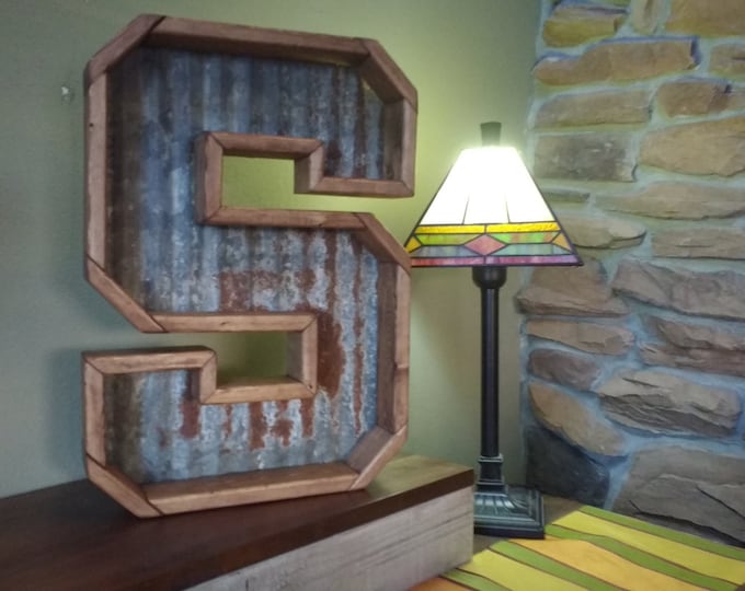 Metal Inishials Large Metal Letters, 3D Rustic, Chunky Thick Metal Initials, Stained or ...
