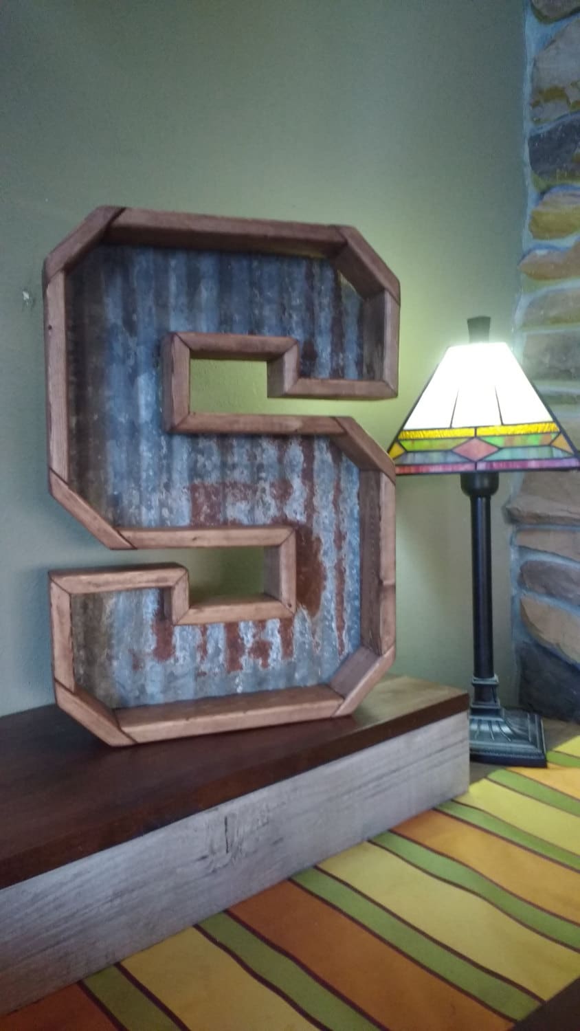 Large Metal Letters, 3D Rustic, Chunky Thick Metal Initials, Stained or ...