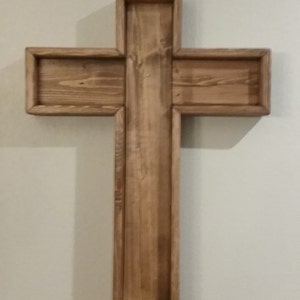 Large Wood cross, 3D Rustic, Chunky Thick Wood Initials, Stained or Unfinished for Wedding or Home Decor, Letters and Numbers religion