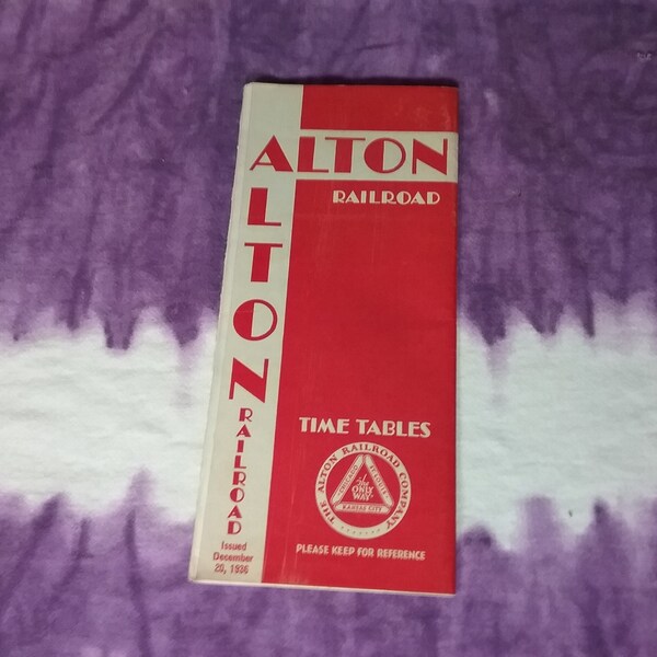 Alton 1930's Railroad Time Tables, Chicago, St. Louis and Kansas City Routes,  Issued December 20, 1936. Brought to you by UsefulRetro!