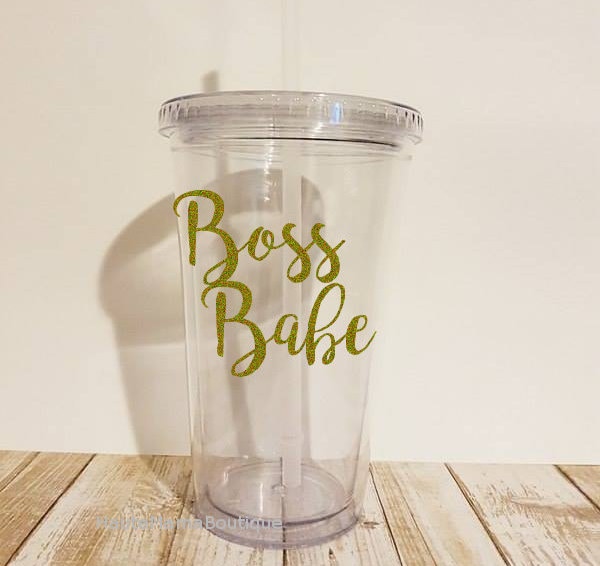 Boss Babe Tumbler Boss Babe Gold Tumblers Glitter Tumblers Etsy