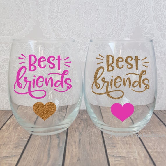 Best Friend Gift Best Friend Wine Glass Best Friend Long Etsy