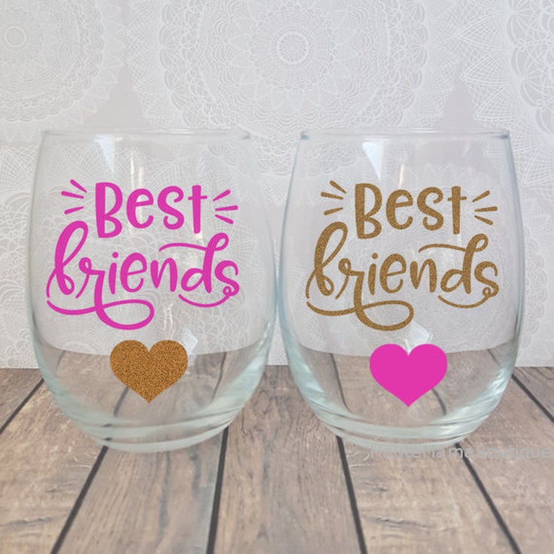 Best Friend Gift Best Friend Wine Glass Best Friend Long Etsy