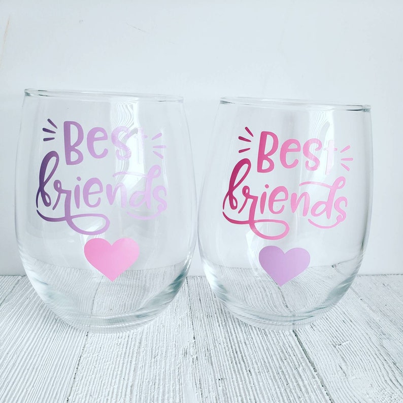 Best Friend Gift Best Friend Wine Glass Best Friend Long Etsy