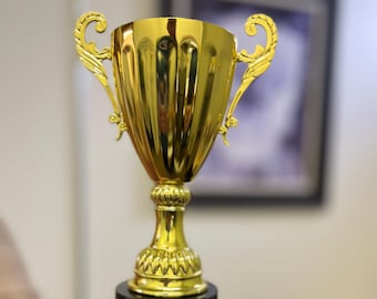 Small Custom Trophy Real Metal Gold Trophy Cup - 3 style choices - Trophy Award, Golf Trophy, Large Trophy Cup Award - Custom Plate Free