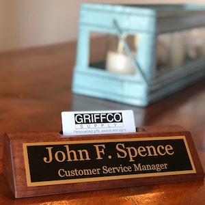 Desk Name Plate Customized, Personalized Wood Desk Name, Custom Name Sign, Walnut Desk Name, Personalized Desk Name Plate Wooden Executive