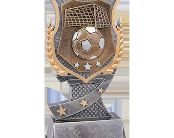 Custom Engraved Shield Soccer Trophy: Kids League Award