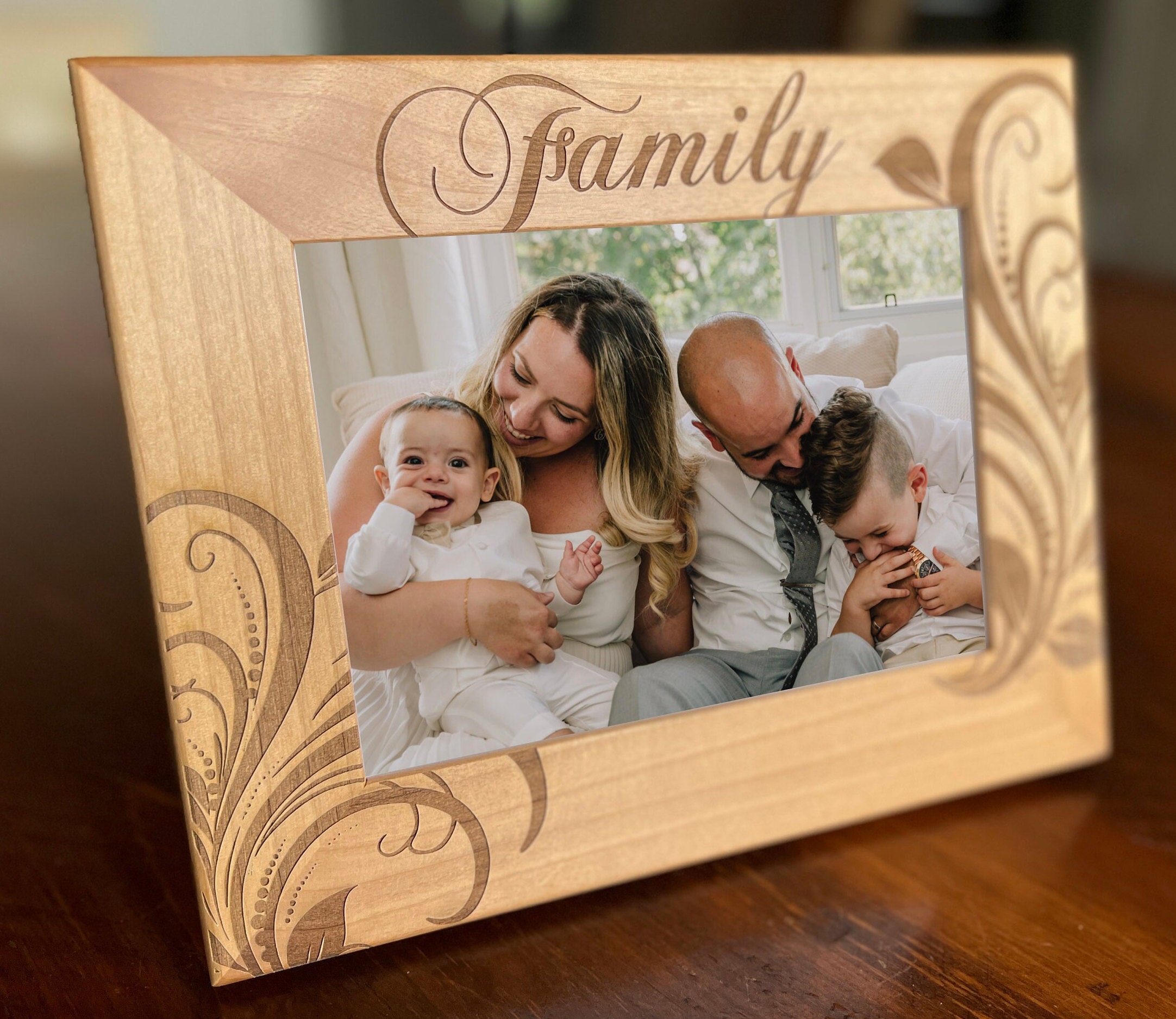 Love Personalized Glass Vertical 4 X 6 Photo frame