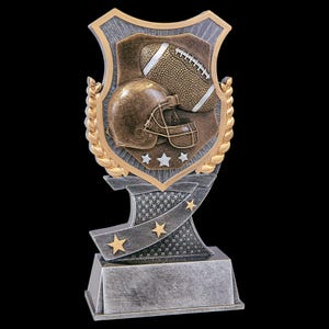 Shield Football Trophy for Kids - League Football Trophies, Custom Engraved Football Awards for Kids - Free Personalized Engraved Plate
