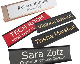 Personalized Name Plate With Wall or Office Desk Holder - 2x8