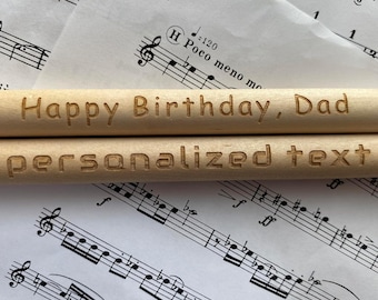 Custom Laser Engraved Maple Wood Drumsticks 7A: Personalized Music Gift