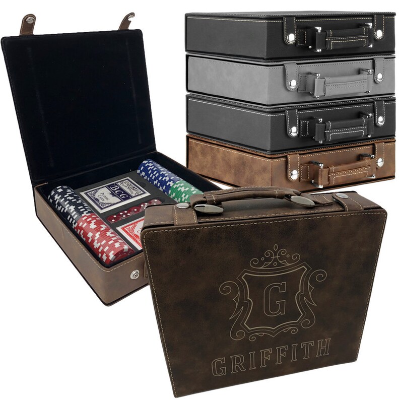 Personalized Poker Set Case Custom Gifts for Poker Players Etsy