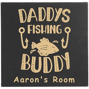 Personalized &quot;Daddys Fishing Buddy&quot; Leatherette Wall Hanging