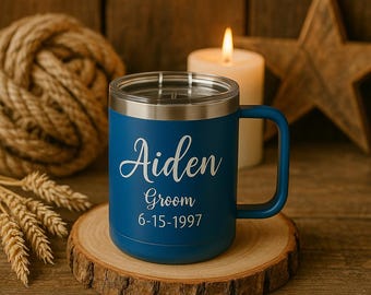 Personalized Stainless Steel Coffee Mug – Laser Engraved, Insulated Travel Cup
