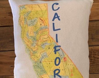 California Pillow, Great State Themed Gift, 12 x 18"