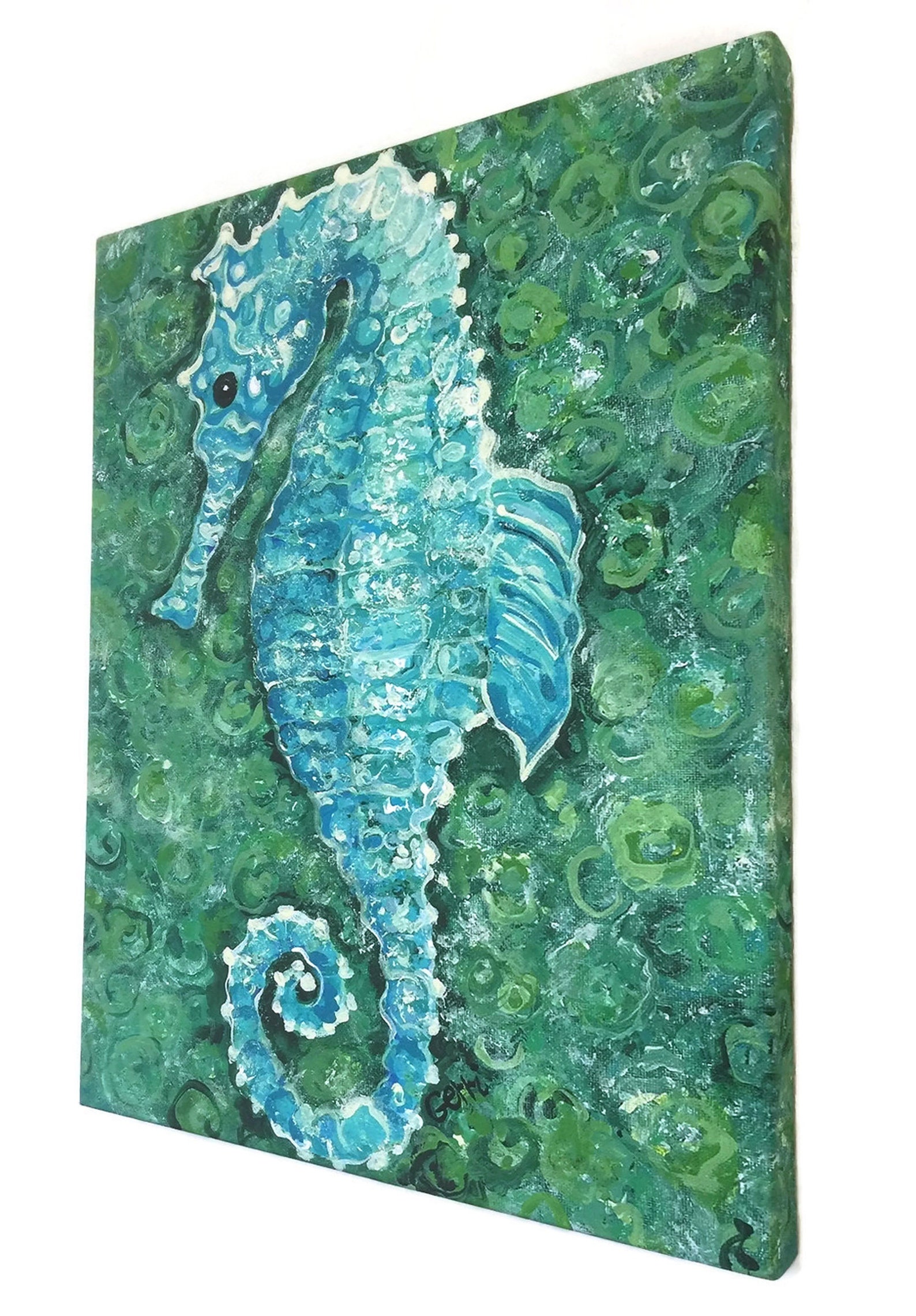 Seahorse Art Canvas Wall Art gallery wrapped and no framing Etsy