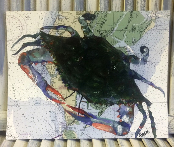 Maryland Gift Maryland Print Blue Crab Print Chesapeake - Etsy