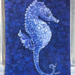 Beach Art Print; Küstenwandkunst; Strandmalerei; Seepferdchen Kunstdrucke; Strandhaus Wall Art; Seeporse Originalmalerei; 11 x 14 &quot;