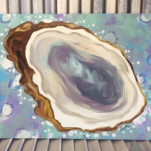 Oyster Shell Print, great coastal art, 11 x 14&quot;