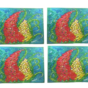 Flower Placemats set of 4, Colorful Kitchen Decor perfect for Spring and dining outdoors, 12 x 16" each
