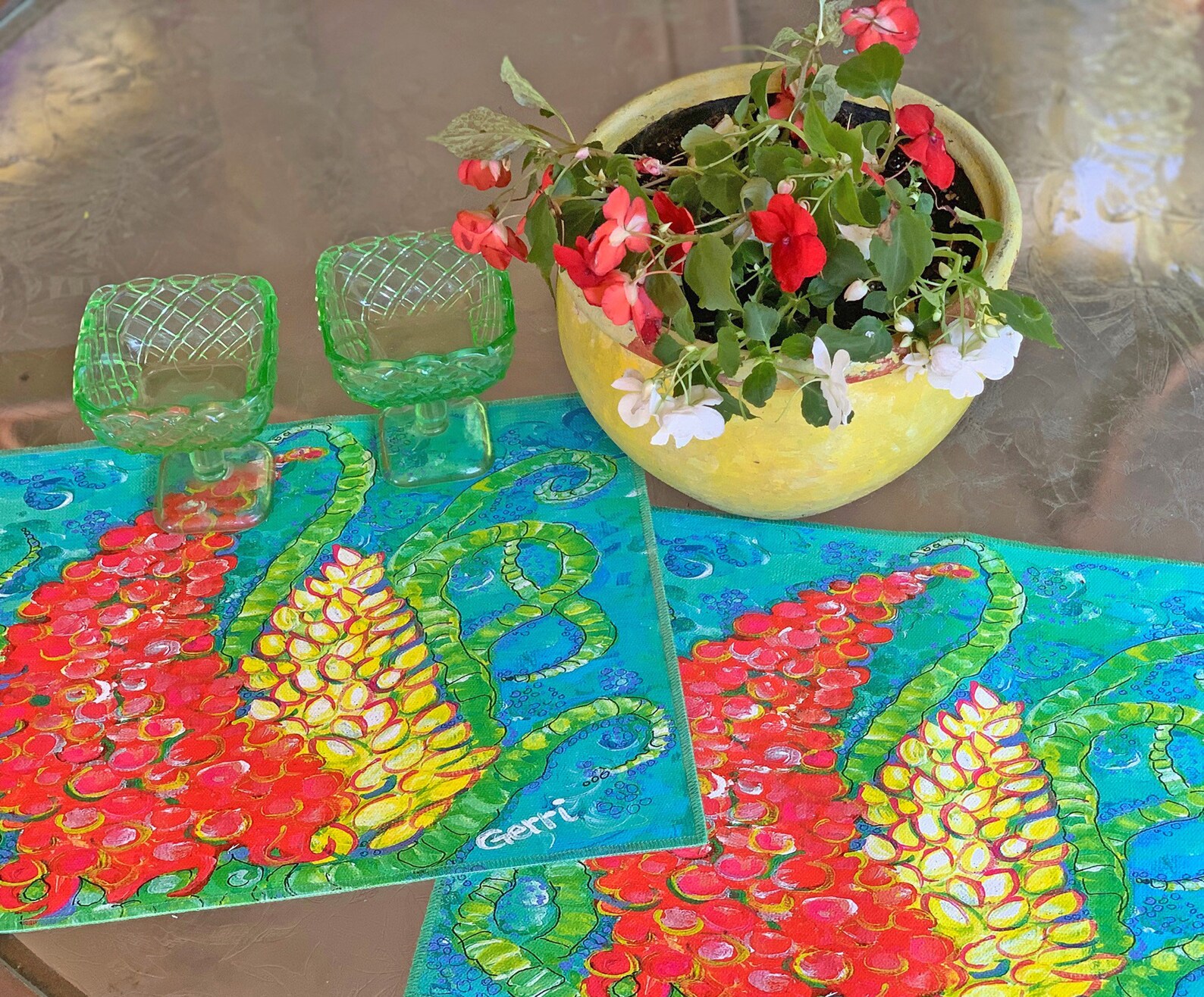 Flower Placemats Set of 4 Colorful Kitchen Decor Perfect for Etsy