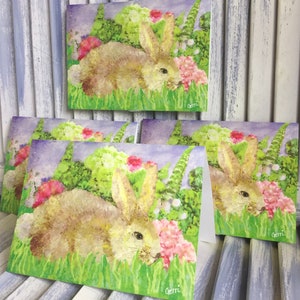 Bunny Card Set van 4 maken perfecte paaskaarten!  Gratis verzending ook