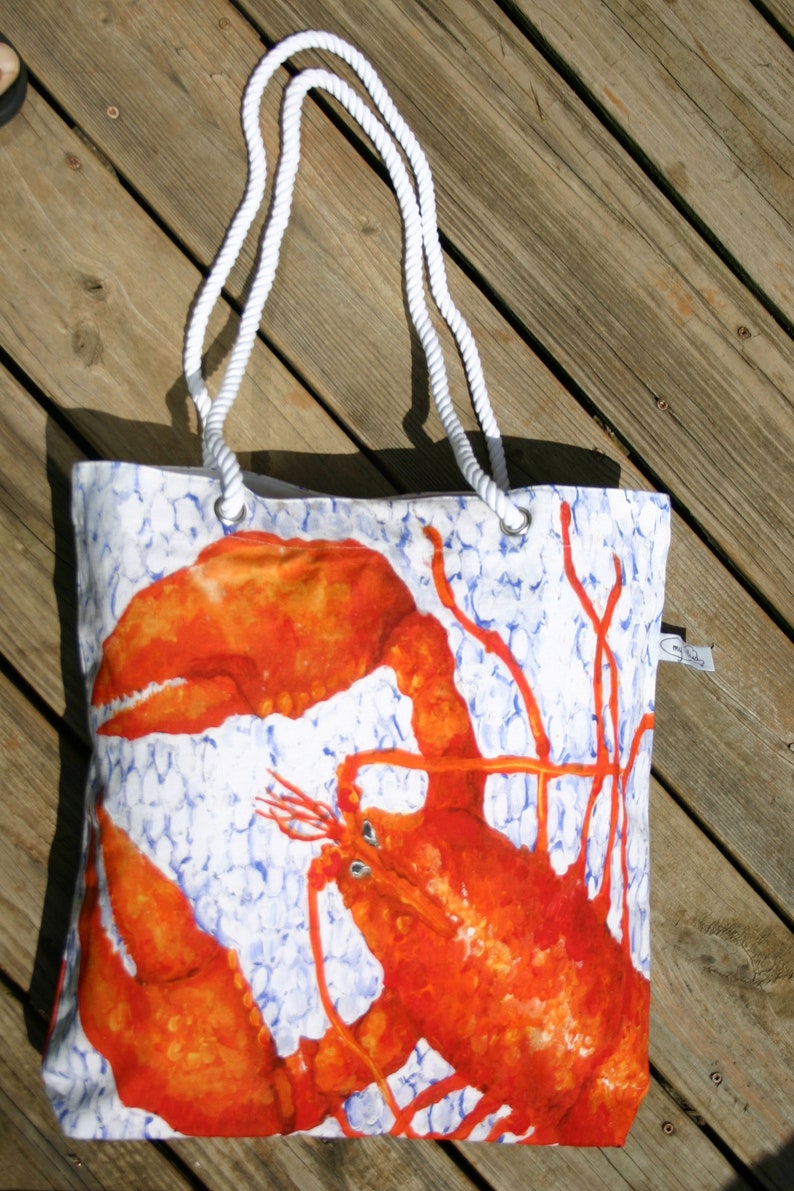 Lobster Tote is Great as Beach Bag or Carry All - Etsy