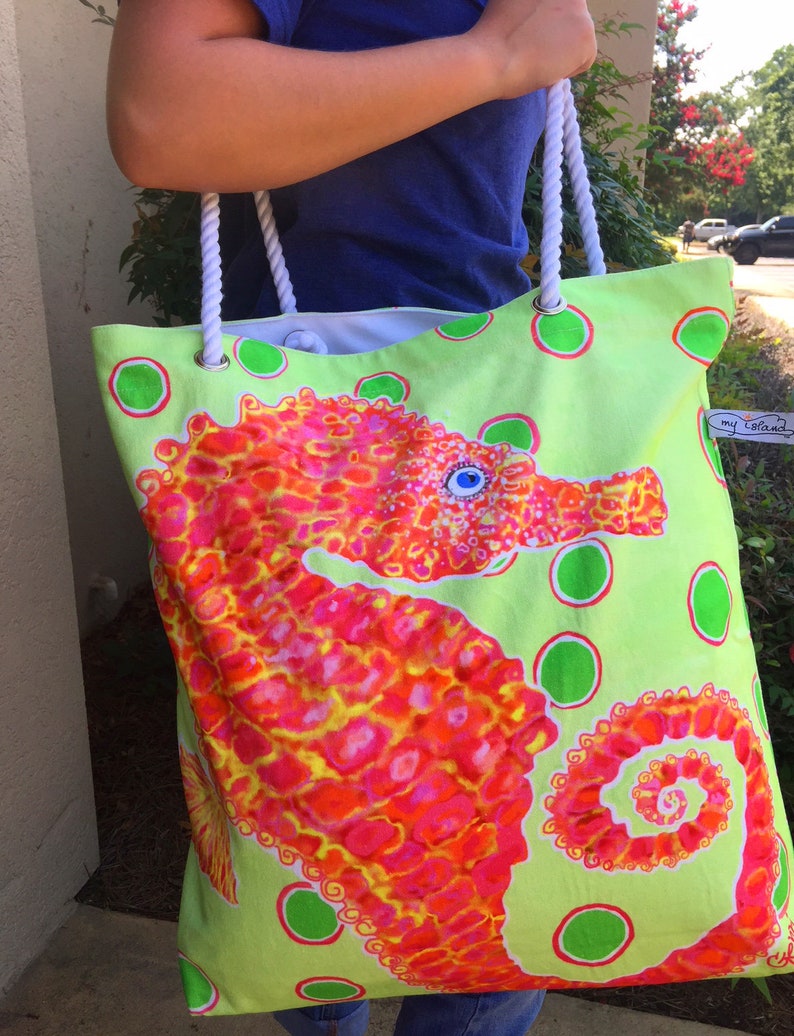 Seahorse Beach Bag Oversized Tote or Carryall - Etsy