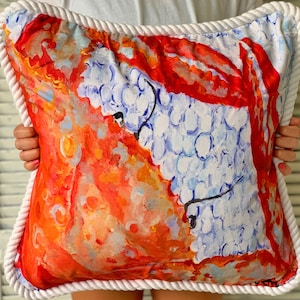 Crab Pillow with insert or without insert, Coastal Home Decor, Crab Decor, Maryland Pillow, Beach house pillow, 20 x 20&quot;