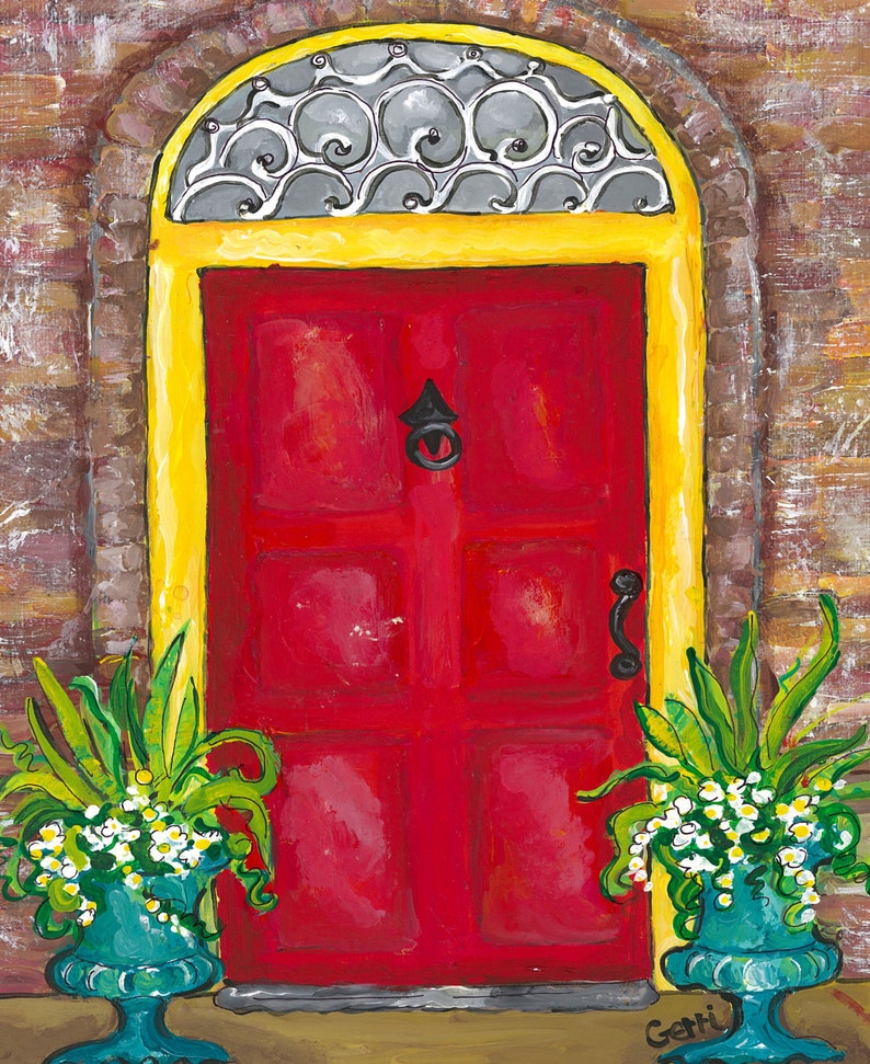 Pequeñas pinturas de arte de puertas como decoración de la | Etsy
