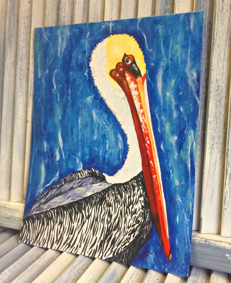 Pelican Print Louisiana Gift Beach Art Print Coastal Decor Etsy