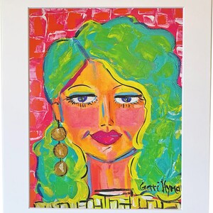 Colorful Art, Print of Woman Portrait,  11 x 14&quot;